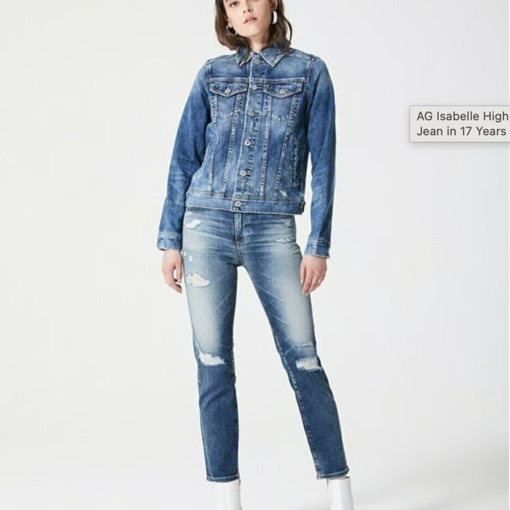 Ag Isabelle High Rise Crop Distressed Torn Jean In 17 Years Free Spirit- 29
